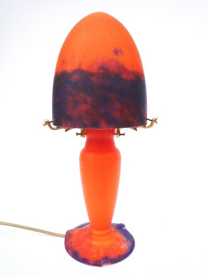 Lampe en pâte de verre, Lola pm orange.Hauteur 38 cm. Lampe pate de verre