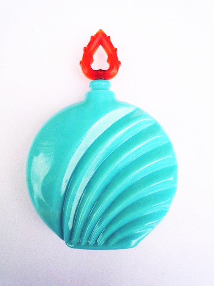 Flacon* op Diva turquoise /H. 15 CM