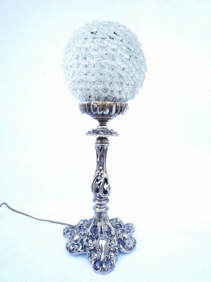 Lampe brasserie, lampe bronze, modèle Athéna boule argentée, lampe TIEF, lampe bistrot