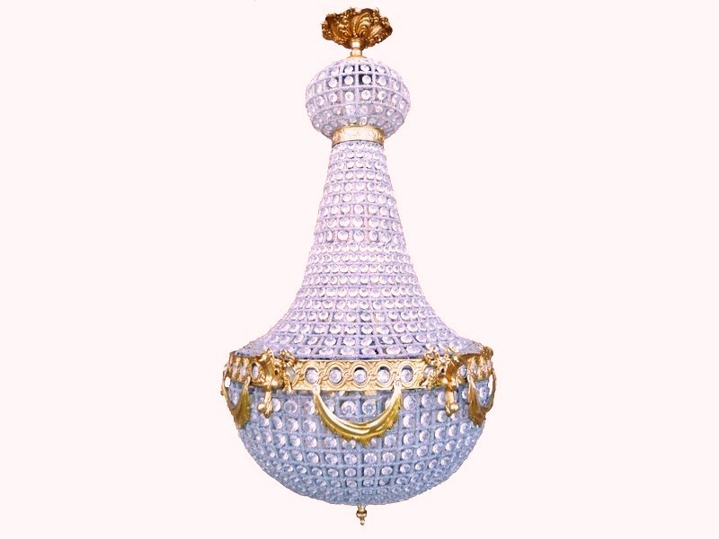 Lustre en cristaux de verre, modèle Versailles, lustre style Montglofière