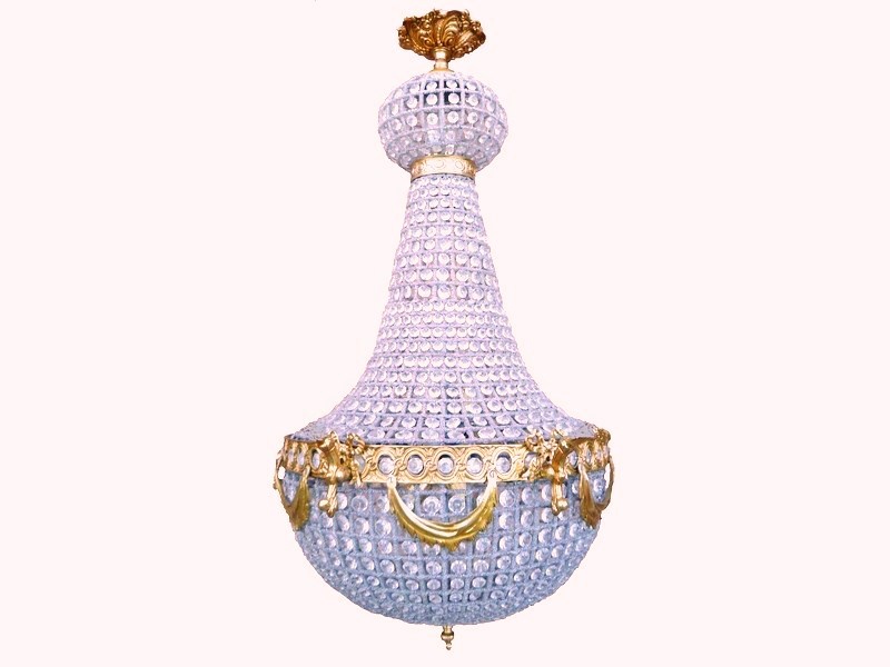 Lustre en cristaux de verre, modèle Versailles, lustre style Montglofière