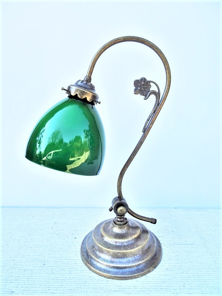 Lampe Art Déco, Lampe pour hôtel et restaurant, lampe pour brasserie, BK balancier réflecteur notaire vert