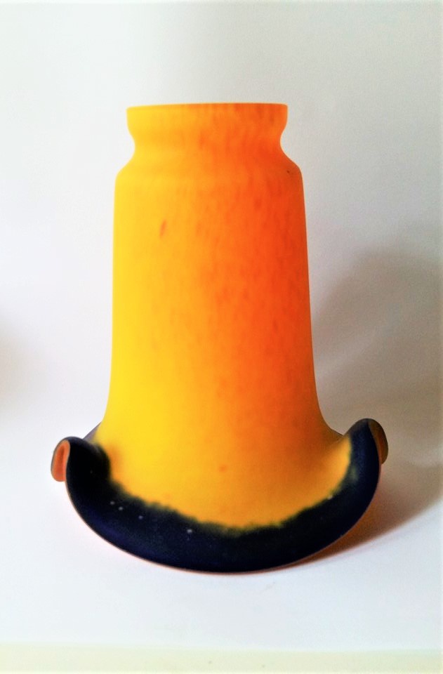 Tulipe longue Jaune et Bleu intérieur orange h16 cm