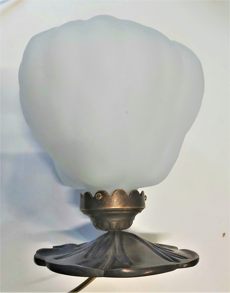Lampe en pâte de verre, Lotus Magnolia GM, blanc, hauteur 20 cm, lampe pate de verre