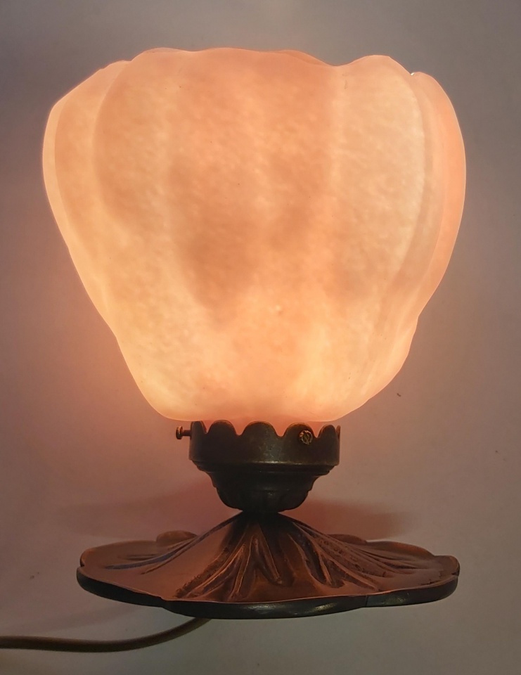 Lampe en pâte de verre, Lotus Magnolia GM, hauteur 20 cm, couleur blanc, lampe pate de verre
